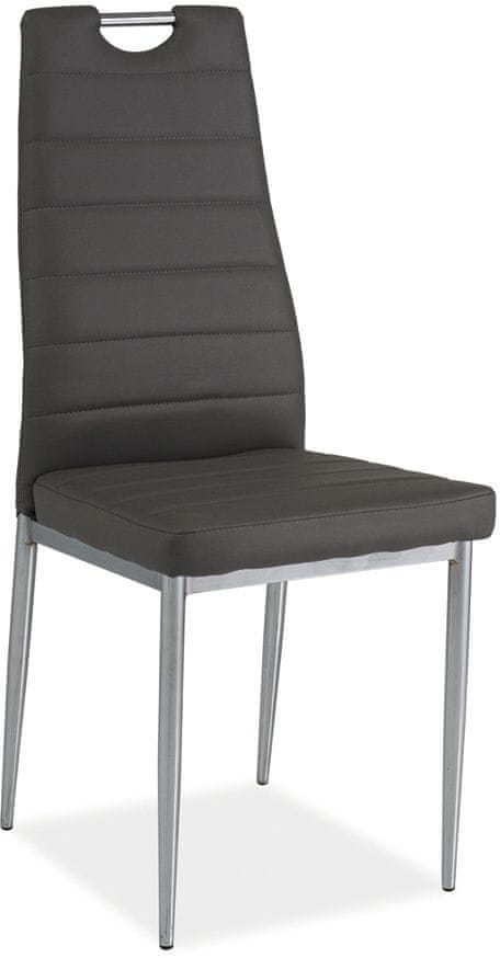 CASARREDO Jedálenská čalúnená stoličky H-260 šedá/chróm